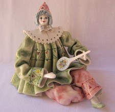 Large Authentic Porcelain Pierrot Clown Mandolin Italy Gumps San Francisco