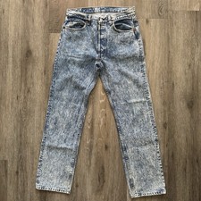 Vintage Levis 501 Jeans Mens 31x31 Blue Denim Acid Wash Straight Leg Made in USA