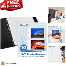 10 Pack of 5x7 Photo Album Sleeves - Ideal for 3-Ring Binders and Protection