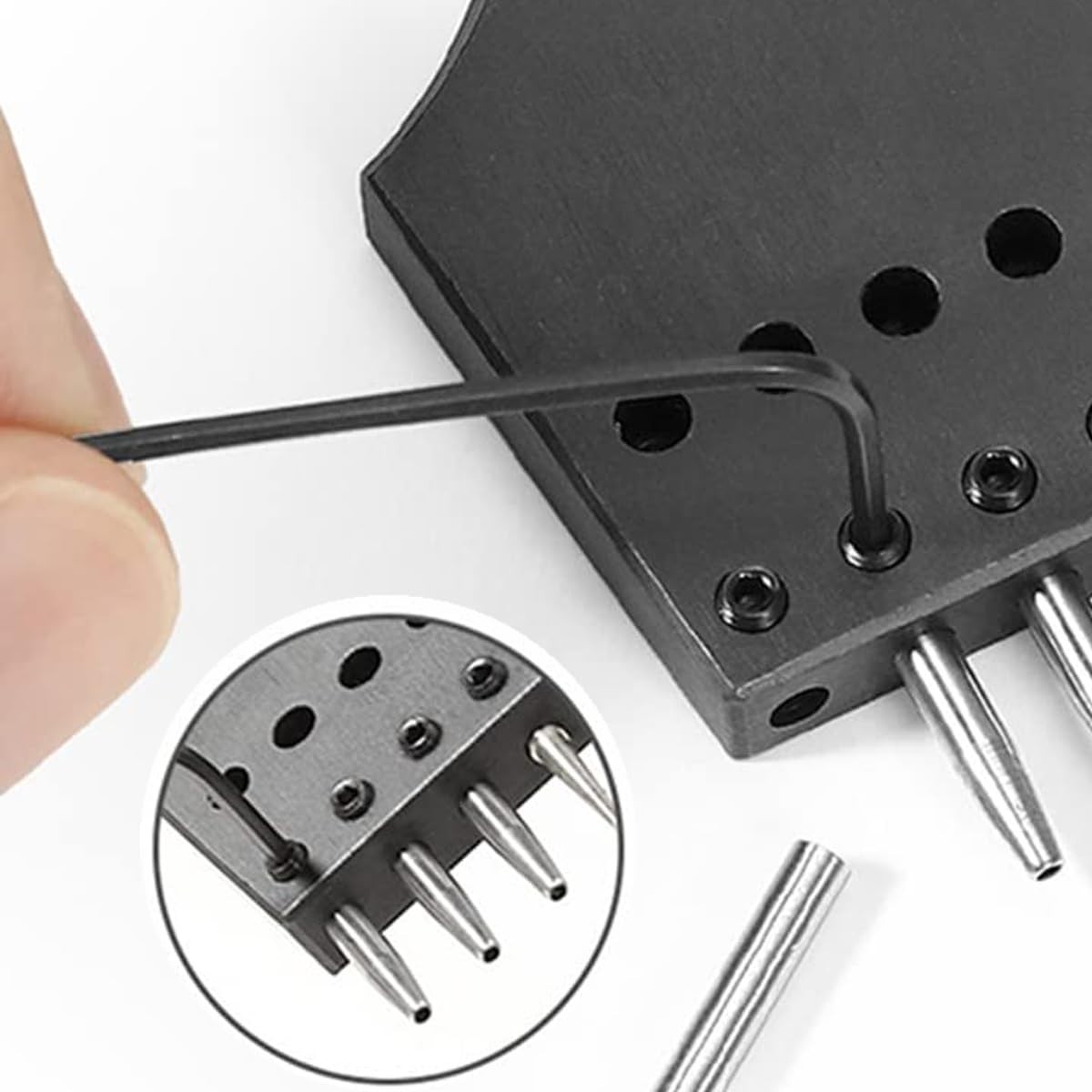 Sharp Head Replaceable Pricking Iron Removable Circle Leather Hole Punch Laci...