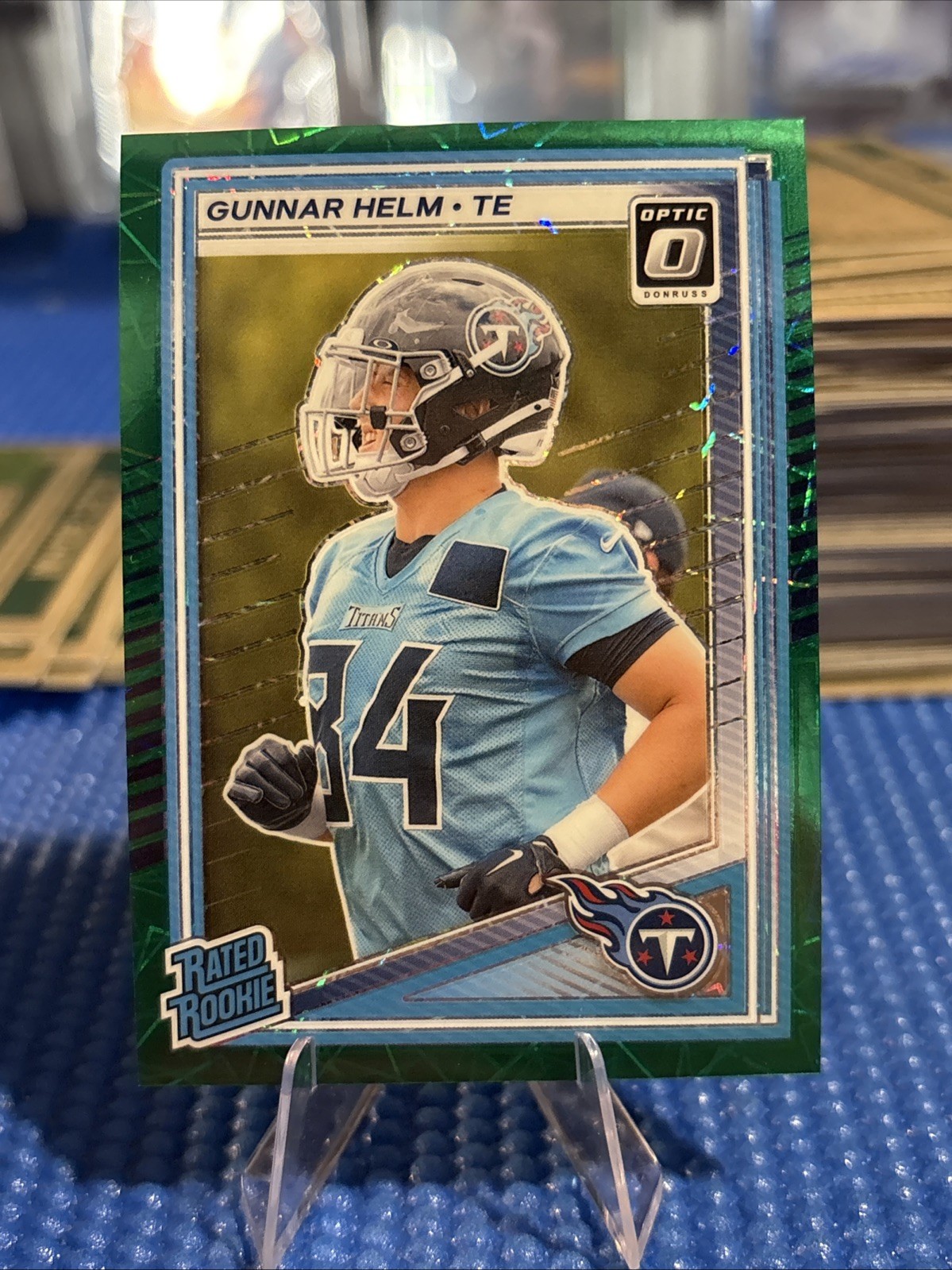 2025 Panini Donruss Optic Green Velocity Gunnar Helm Rated Rookie #294 - Titans
