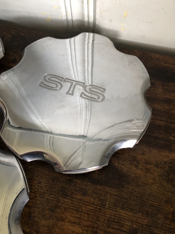 Juego de 3 tapacubos centrales de rueda Cadillac Seville STS 1996-1997 9592206 CROMADOS OEM Foto 4 de 4