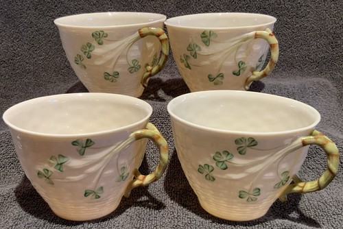 Belleek Classic Irish Shamrock 4er Set 8oz. Teetassen