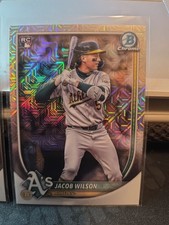 2025 BOWMAN CHROME JACOB WILSON #1 MEGA BOX MOJO REFRACTOR RC ATHLETICS NT2