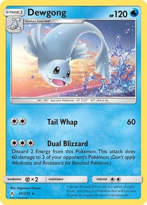 Dewgong (45/214) Rare NM SM10 SM - Unbroken Bonds Pokemon TCG