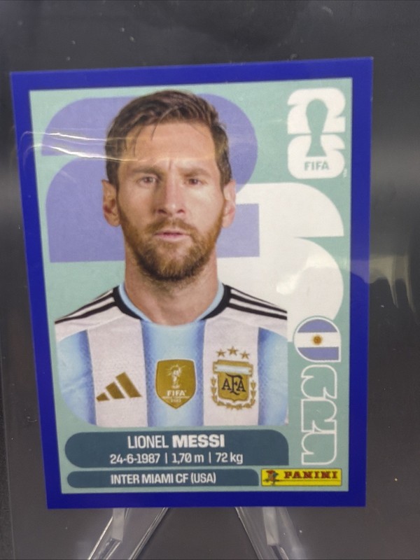 2026 Panini FIFA World Cup Sticker LIONEL MESSI 💎 BLUE PARALLEL 🔥 ARGENTINA 💎