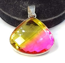 79.45Ct Natural Ametrine Bi-Color Pear Cut 925 Steraling Pendant Loose Gems 5OSK