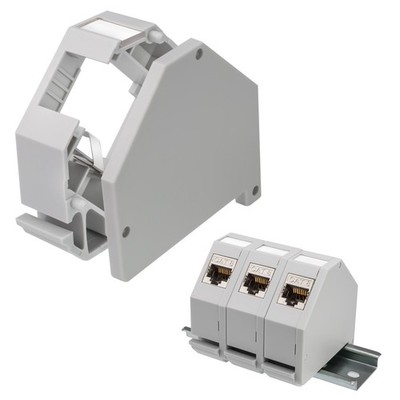 1x Hutschienenadapter RJ45 Keystone Jacks Modul LAN Cat.5e 6 6a 8 Halterung