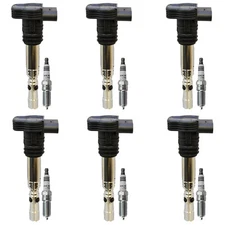 Denso 6 Ignition Coil 6 NGK Ruthenium Spark Plugs Kit For Flex Taurus V6 Turbo