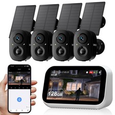 4MP Wireless Security Camera System Wifi Solar Battery Powered 2 Way Audio