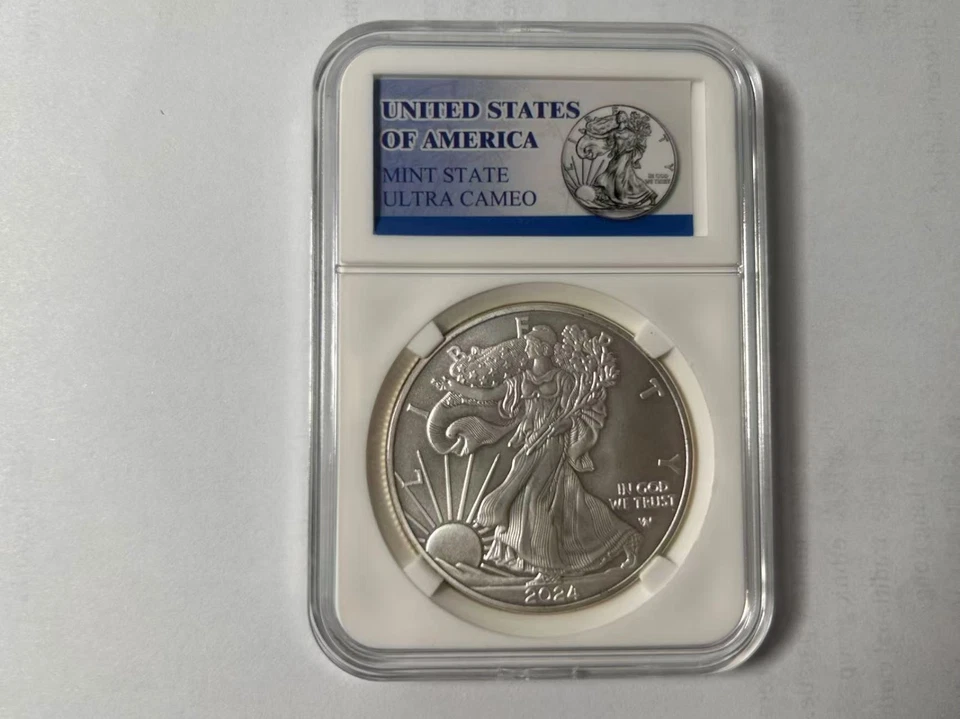 Lote de 4 monedas American Silver Eagle de 1 oz 2024 $1 (BU) Foto 3 de 4
