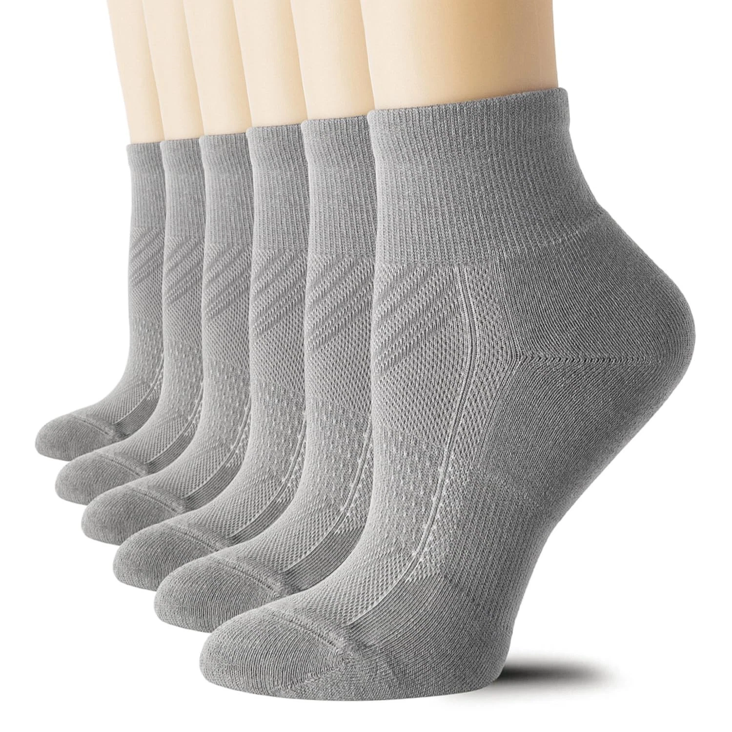 6 Pack 's Ankle Socks with Cushion, Sport Athletic Running Socks, 6 Pair Grey...