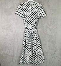 Lisa Marie Fernandez Target Dress Linen Blend Polka Dot Button Front Size Small