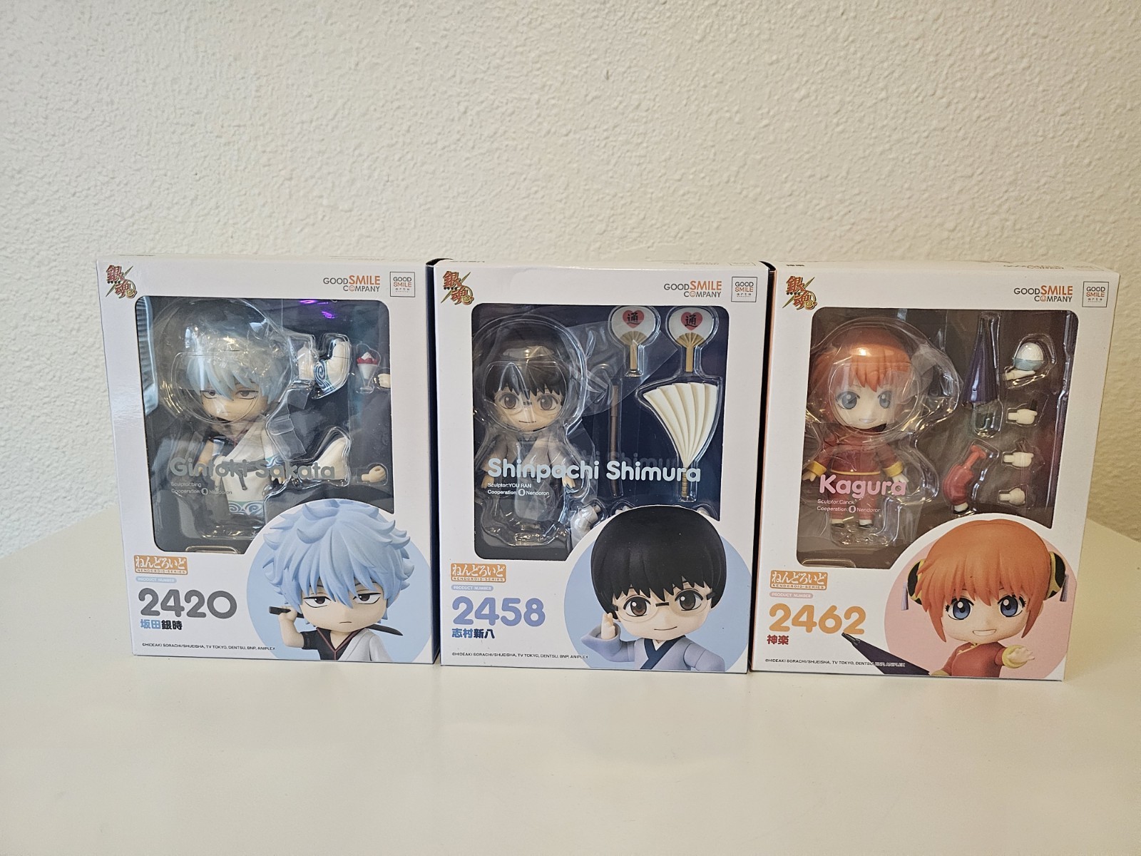 Juego Nendoroid Gintama - Gintoki 2420, Shinpachi 2458 y Kagura 2462 - TOTALMENTE NUEVO