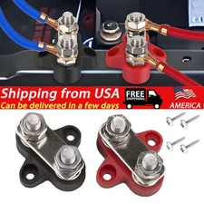 2pcs 1/4" M8 12-48V Bus Bar Terminal Block Power Stud Battery Junction Post USA