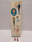 Vintage 1961 Ken Doll Empty Box #750 & Original Red Strap Cork Sandals Mattel