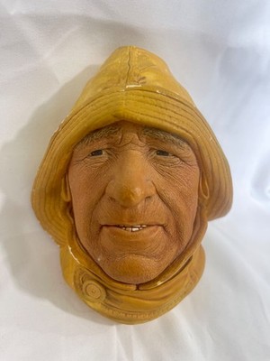 Vintage Bossons Chalkware 1965  Life-Boatman  Head Face Wall Sculpture England