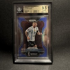2022 Panini Prizm World Cup Qatar - Lionel Messi #7 Blue Mojo Prizm 67/75