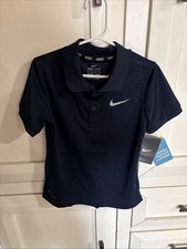 Boys Nike Dri-Fit Navy Blue Polo Shirt Size 5/6 New