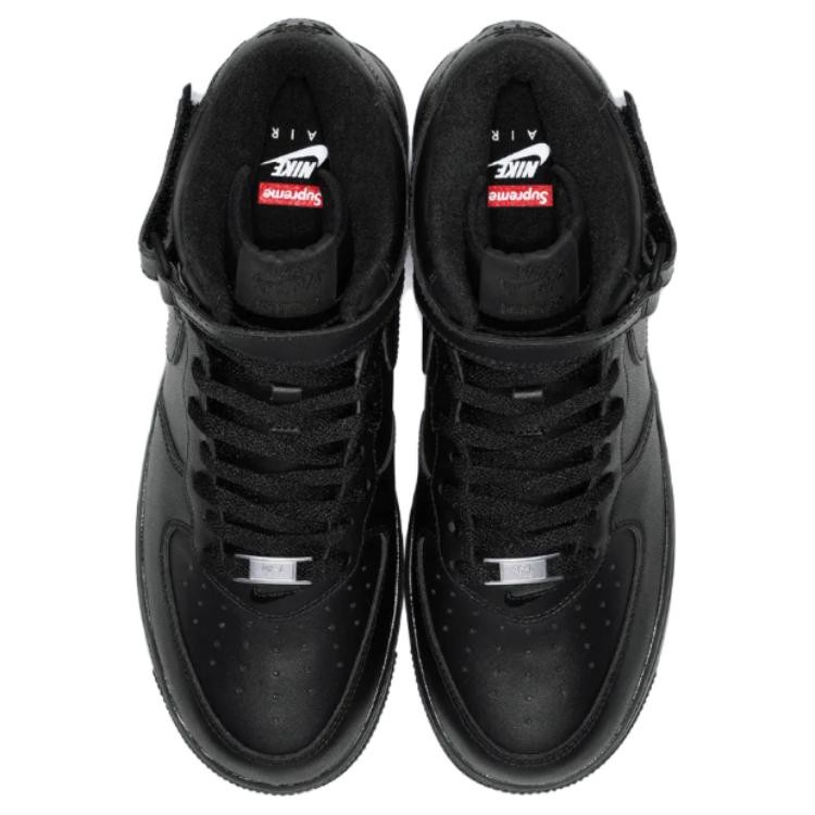 Size 9.5 - Supreme x Nike Air Force 1 Mid Box Logo - Triple Black