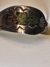 Vintage Thunderbird Metal  Ring Green Inlay Signed Initial "B" Mark Inside  — photo 3