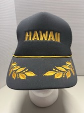 Hawaii SnapBack Trucker Hat W/Embroidered Hawaii, Leaf, Rope Pre-Owned