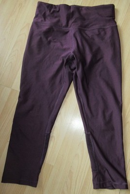 LADIES MATALAN BURGUNDY CROP GYM LEGGINGS size 10