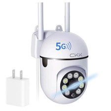 1080P Security Camera Outdoor Corded Power, 2MP PTZ WiFi Home Camera 2.4G/5G...