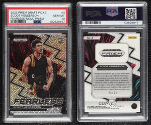 2023 Prizm Draft Picks Fearless Mojo /25 Scoot Henderson PSA 10 GEM MT Rookie RC