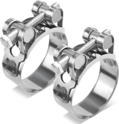 2 Stück 201 Edelstahl T-Bolzen Schlauchschellen, Schellenbereich 52-55 mm Breite 22 mm