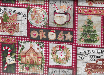 100% cotton Christmas fabric ''Gingerbread Patch '' by 3 Wishes Fabric