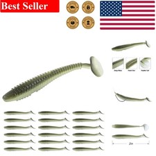 Durable 40PCS Paddle Tail Swimbaits, 2in Green Shiner for Freshwater Fishing