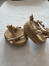 Build A Bear Tooshoes Brown Sandals Shell Bead Flip Flops BABW Summer