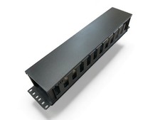 2U Horizontal Cable Management, 12 Slot, Black, Plastic, Server Rack, Network