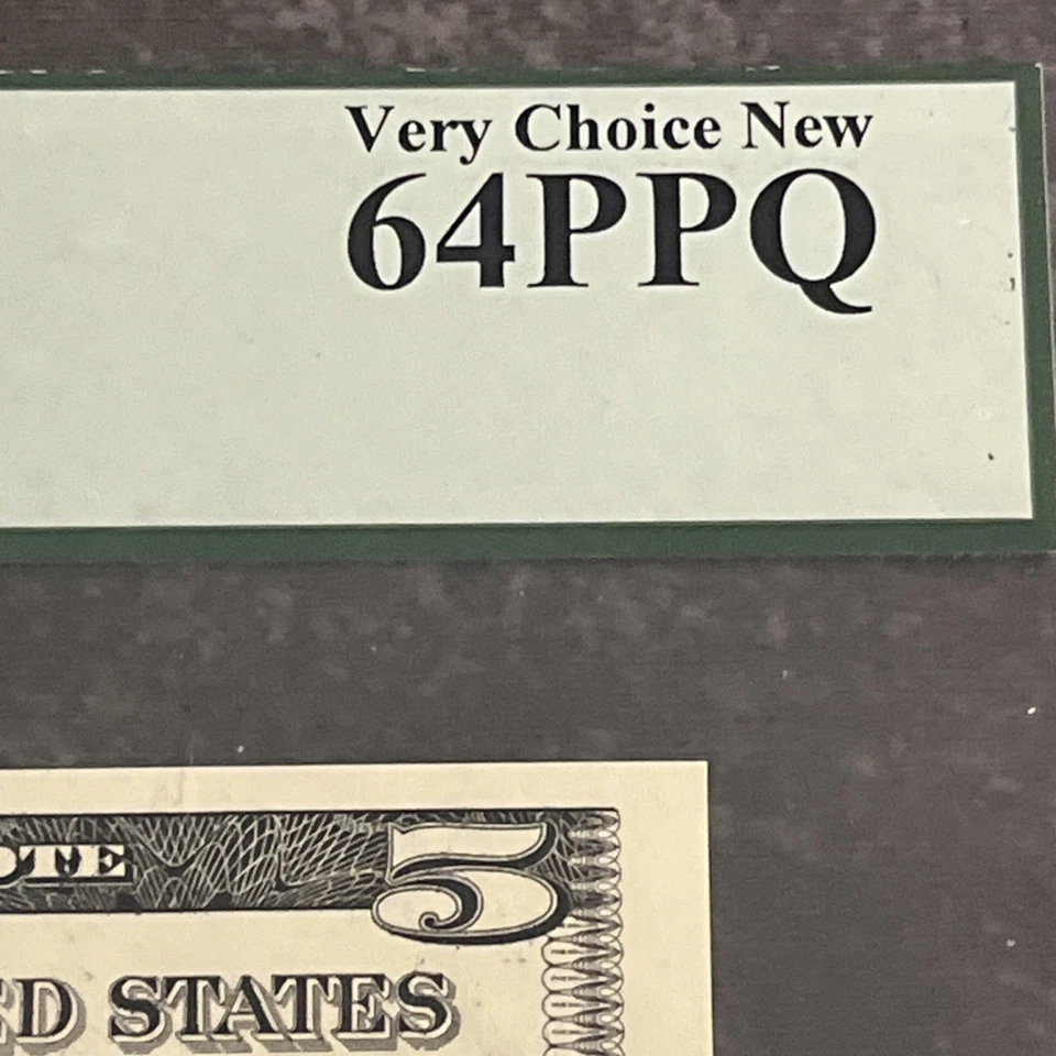 1999 $5 Five Dollar Star PCGS 64 PPQ Very Choice STAR Fr. 1986-E* SN BE06533708* - Image 3 of 4
