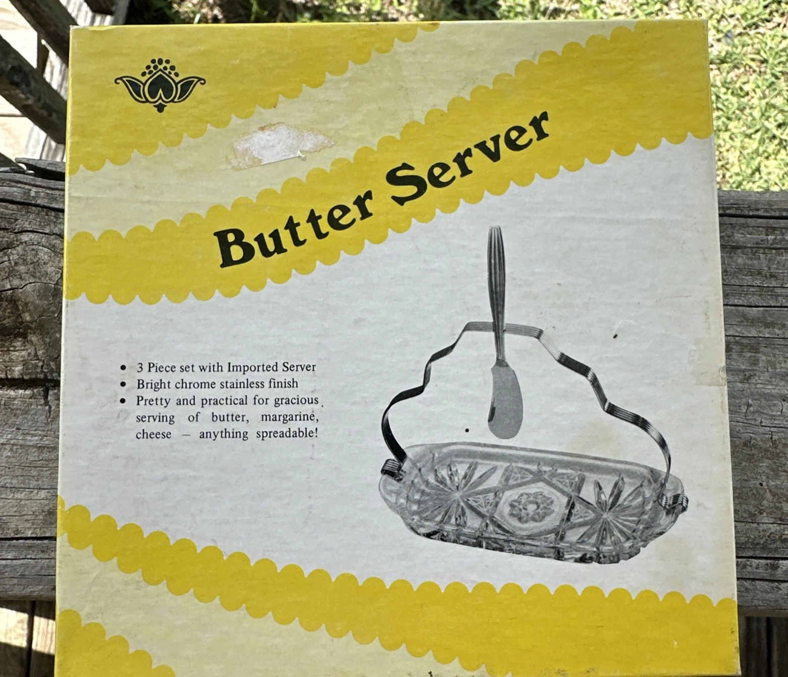 Vintage Butter Server No. 705C 3 Piece Set Imported Server