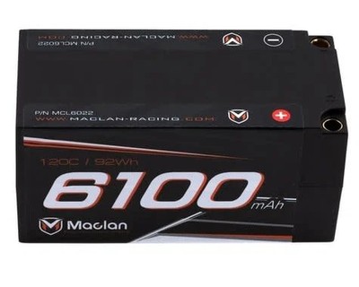 MCL6022  Maclan 4S 14.8V/6100mAh 120C Shorty LiPo Battery w/5mm Bullets HV Gr...