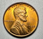1938 LINCOLN CENT   CHOICE BU RED   #2482