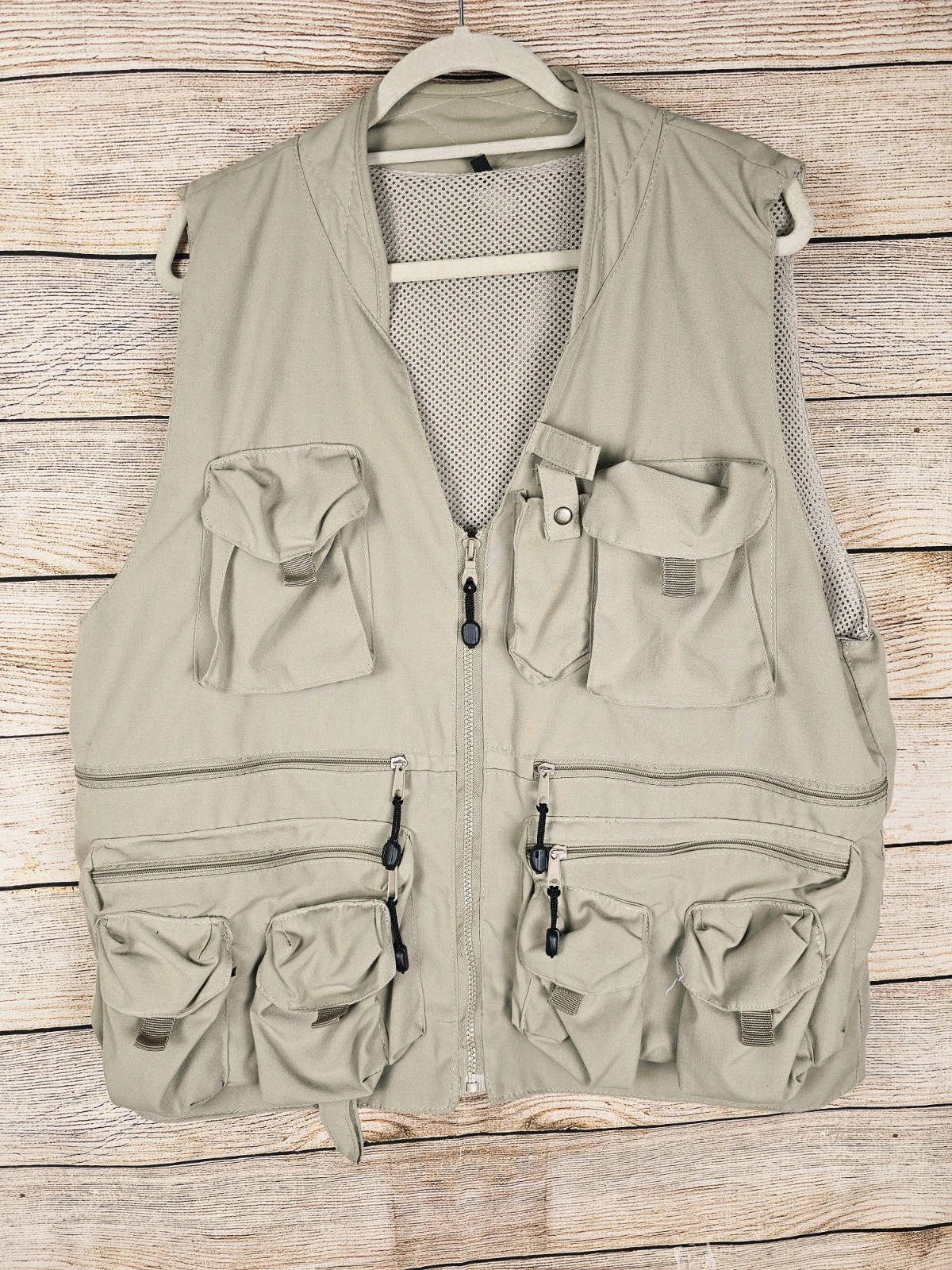 Men's Fishing Hiking Outdoor Vest 18 Pockets Size Large