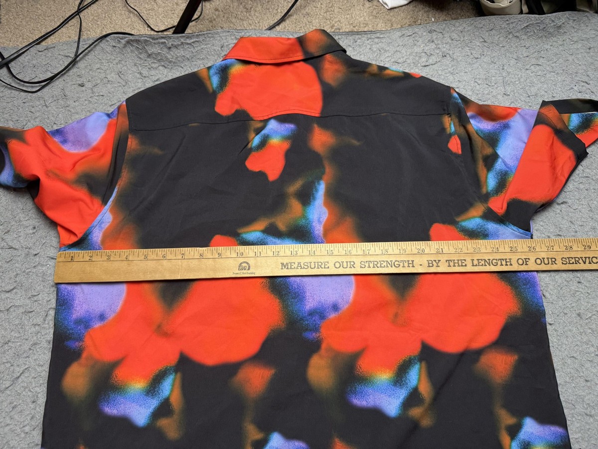 ZARA RHUIGI Shirt Mens XL Multicolor Abstract Short Sleeve Button