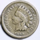 1859 CN INDIAN HEAD CENT PENNY G/VG FREE SHIPPING LOWEST PRICES ON THE BAY