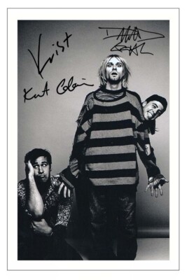 NIRVANA Group Signed Autograph PHOTO Fan Gift Print Kurt Cobain Grohl ...