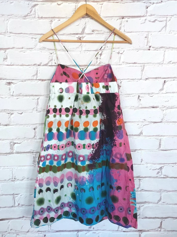 Desigual Damen Kleid Robe Dress Vestido Gr.38 D36 Trägerkleid Blumen Sommer  - Bild 2 von 4