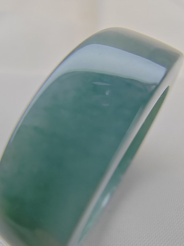 Icy Ice Bluish Green Natural Jadeite Jade Band Ring # US SIZE 12 .5 # 21.80mm - Picture 9 of 23