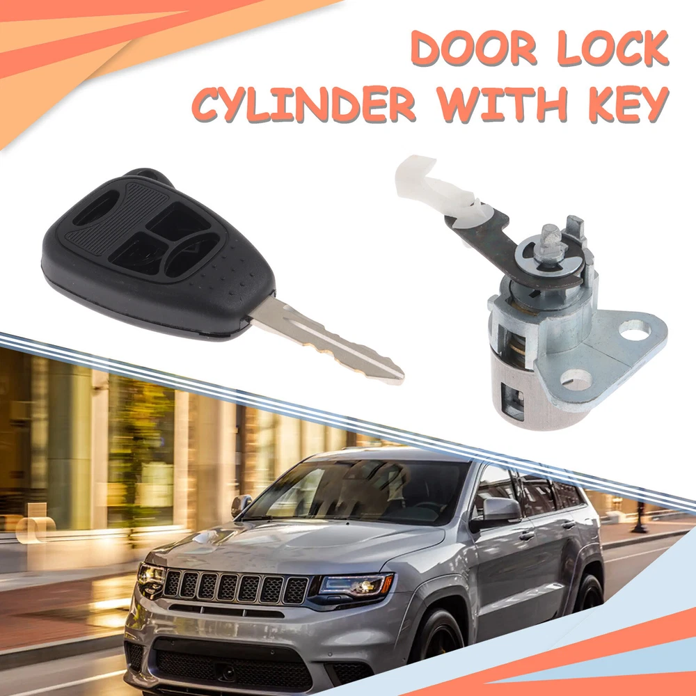 Tumbler Door Lock Cylinder with Key Fit for Dodge Jeep Chrysler 2005-2020