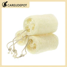 3Pcs Hang Natural Loofah Sponge for Bath Shower Clean Exfoliating Beige 3.94"