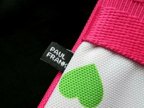 PAUL FRANK fun clutch white pink monkey beauty mirror new wrist strap cheeky - Picture 6 of 7
