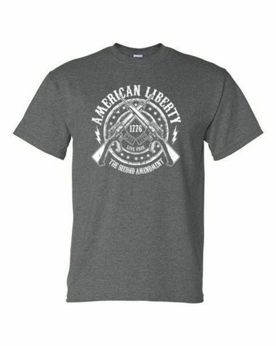 Adult DryBlend® T-Shirt - AMERICAN LIBERTY LIVE FREE - SECOND 2nd AMENDMENT - AM - Picture 5 of 51