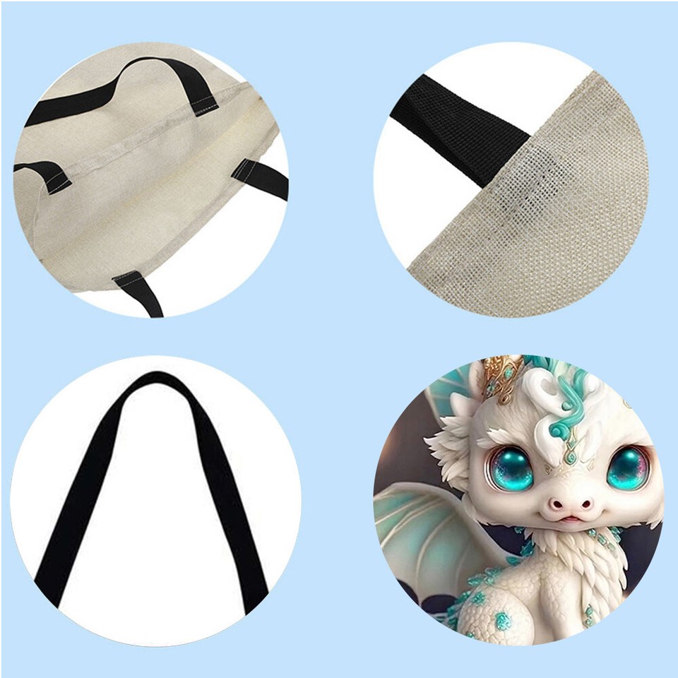 AU Dragon Printed Shoulder Shopping Bag Casual Large Tote Handbag (40