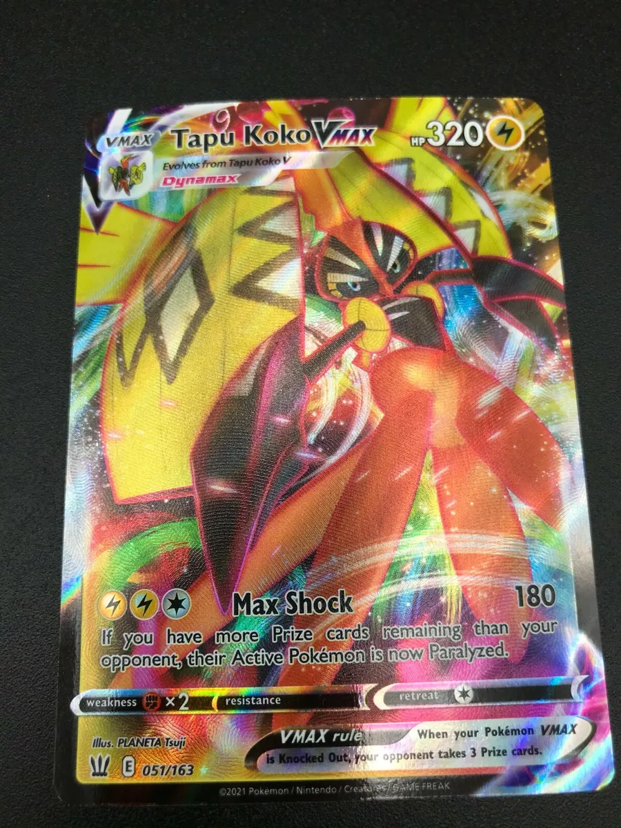 Tapu Koko VMax Pokemon TCG Battle Styles Full Art Ultra Rare 051/163